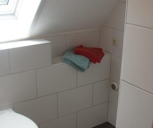 Badezimmer in der Ferienwohnung Wattwurm in Carolinensiel